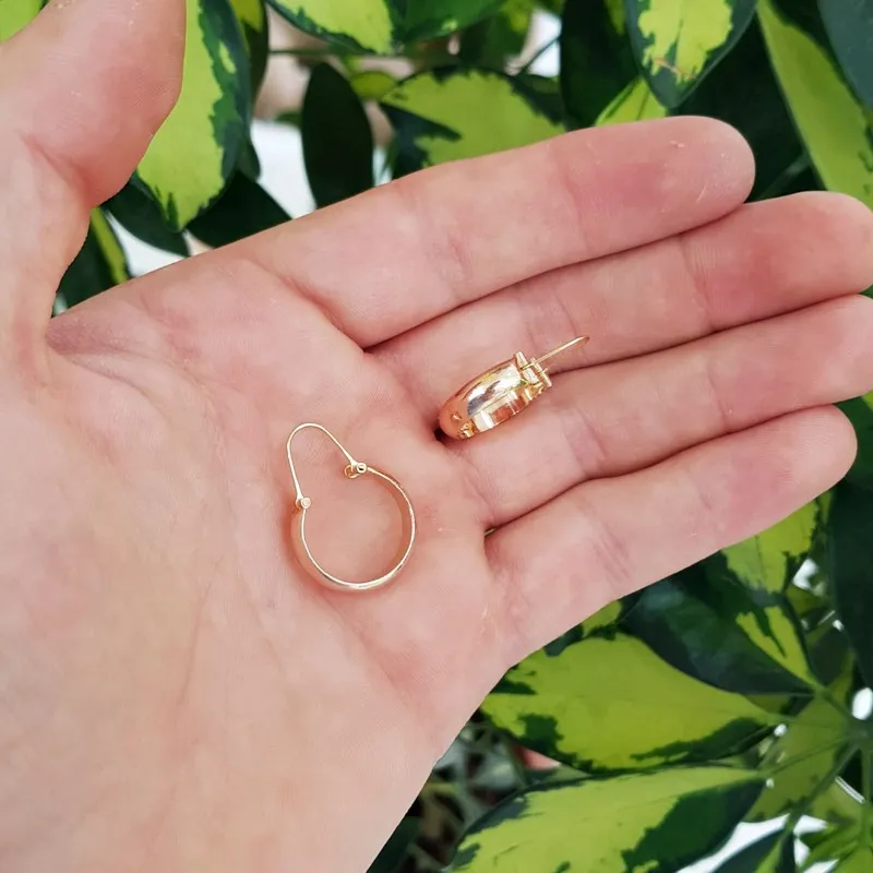 14 Ayar Altın Klasik Halka Küpe