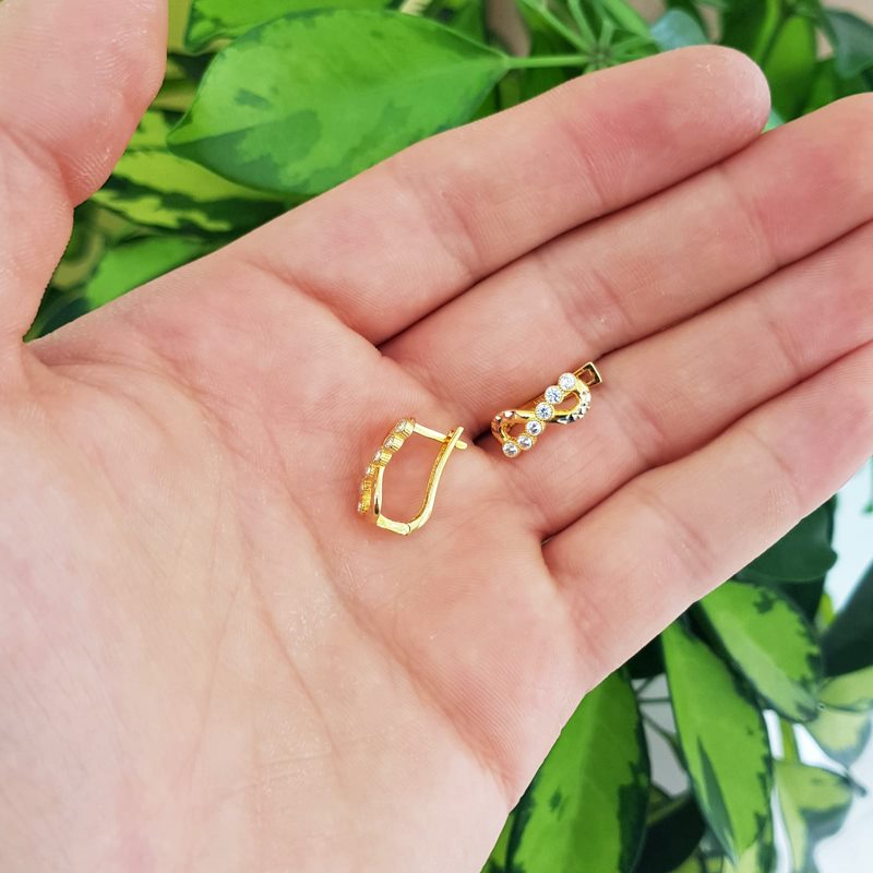 14 Ayar Altın Sonsuzluk Bayan Küpe Modeli Altın Plaza