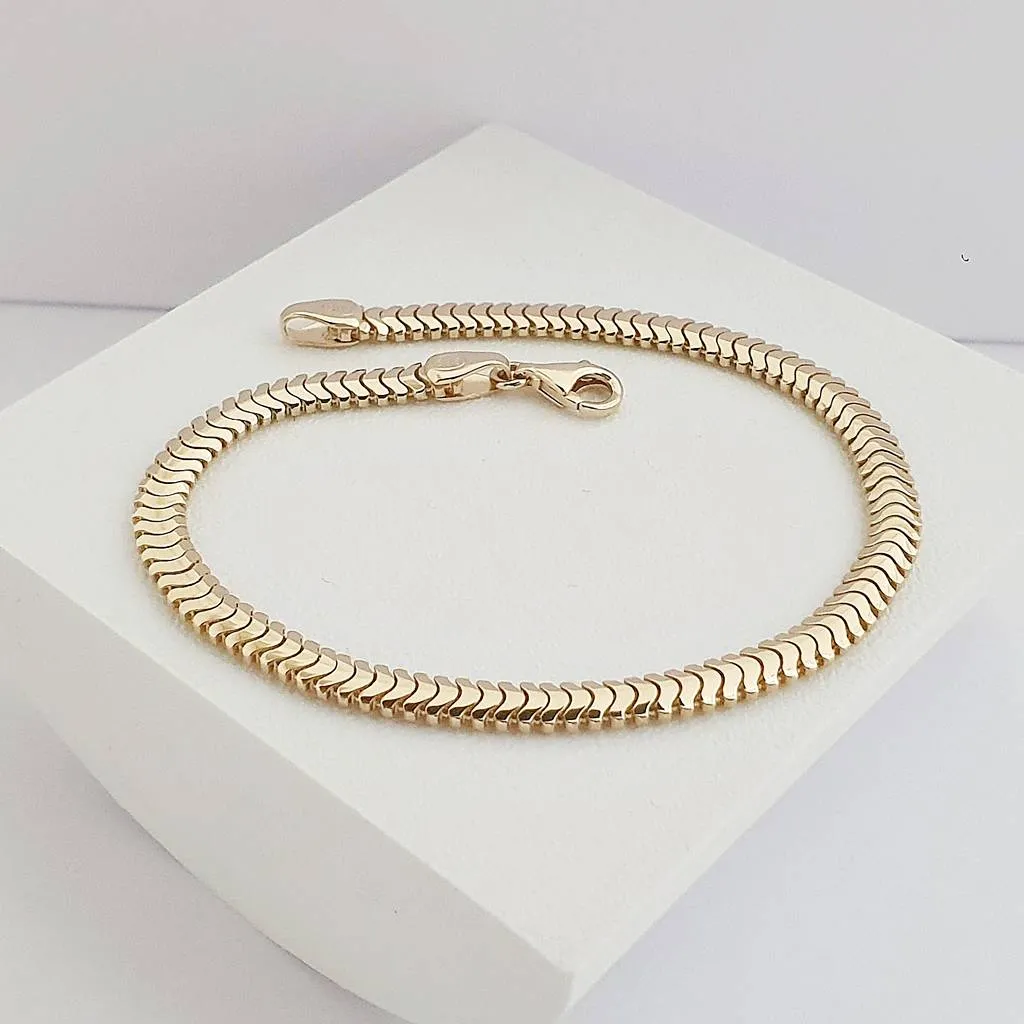 14 Ayar 4mm İtalyan Zincir Bileklik KN10540