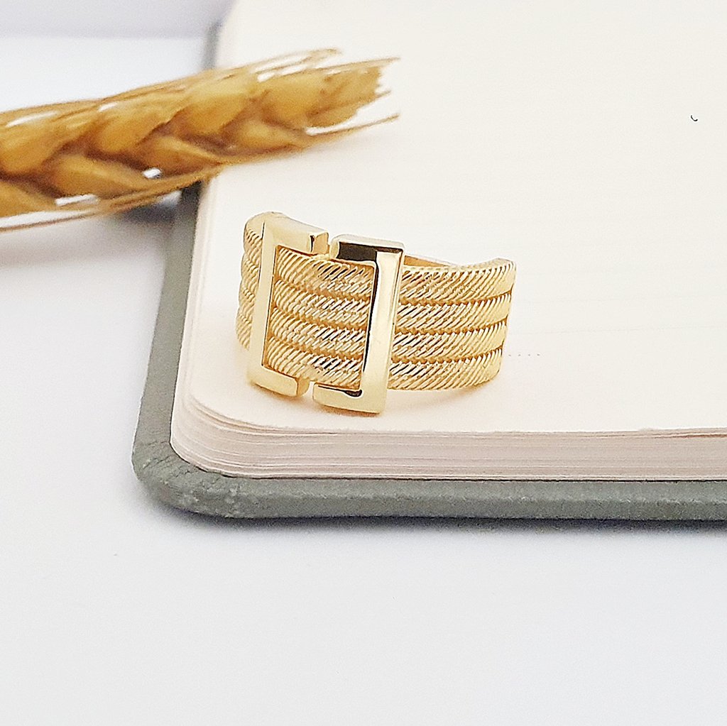 14 Ayar Altın 4 Sıralı Trabzon Hasır Yüzük YZ03717