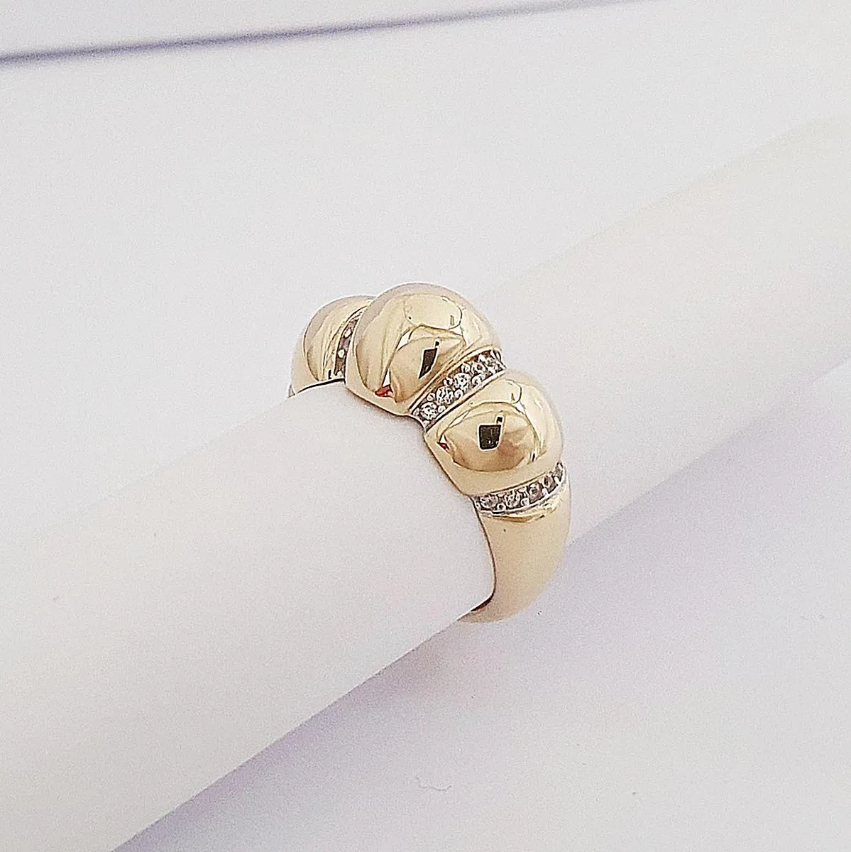 14 Ayar Altın Bubble Tasarım Taşlı Yüzük YZ03891