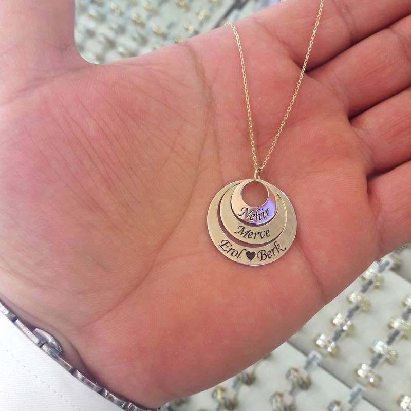 14 Ayar Altın Halkalı Yeni Tasarım Altın İsim Kolye 760