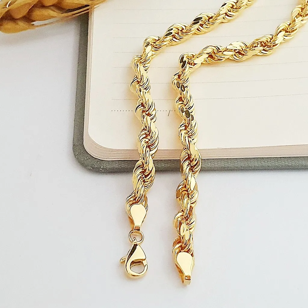 14 Ayar Altın Kalemli Burma Halat Zincir Kolye 55cm 884798-C354
