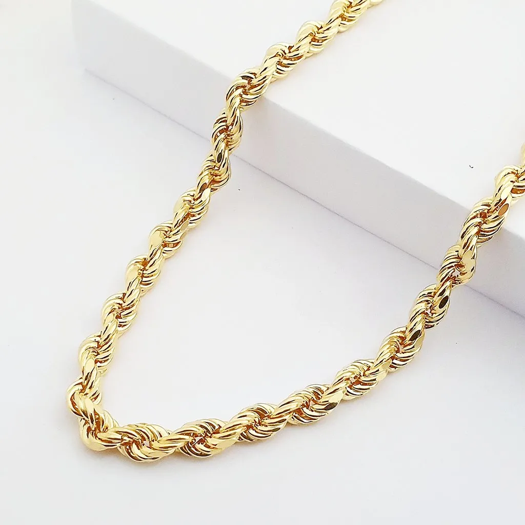 14 Ayar Altın Kalemli Extra Kalın Halat Zincir Kolye 60cm 884800