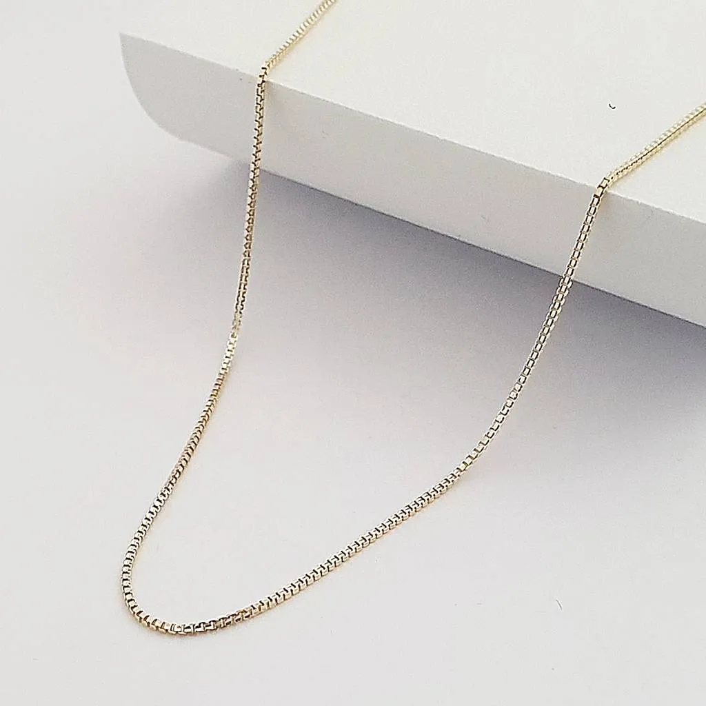 14 Ayar Altın Minimal Kare Halkalı Zincir Kolye 55cm 502246