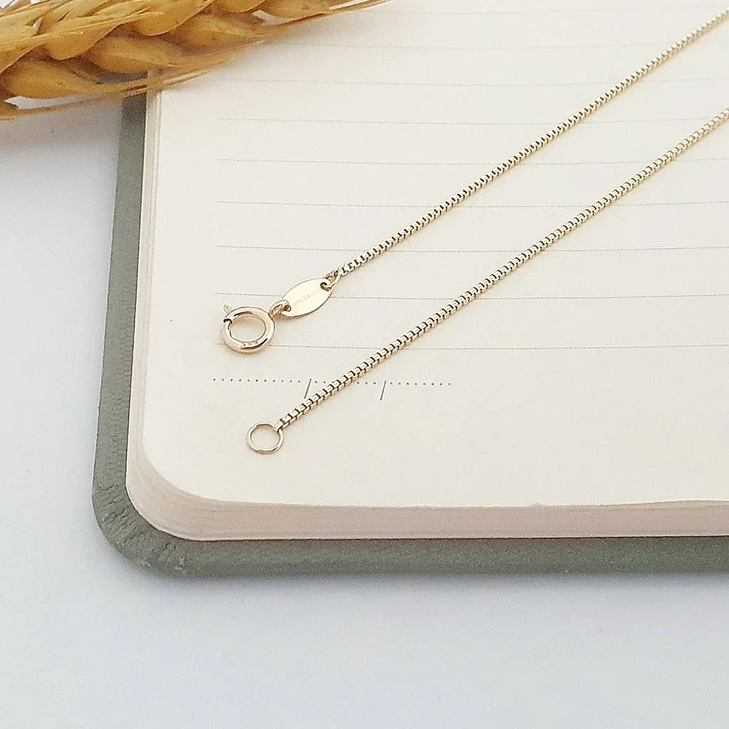 14 Ayar Altın Minimal Kare Halkalı Zincir Kolye 55cm 502246