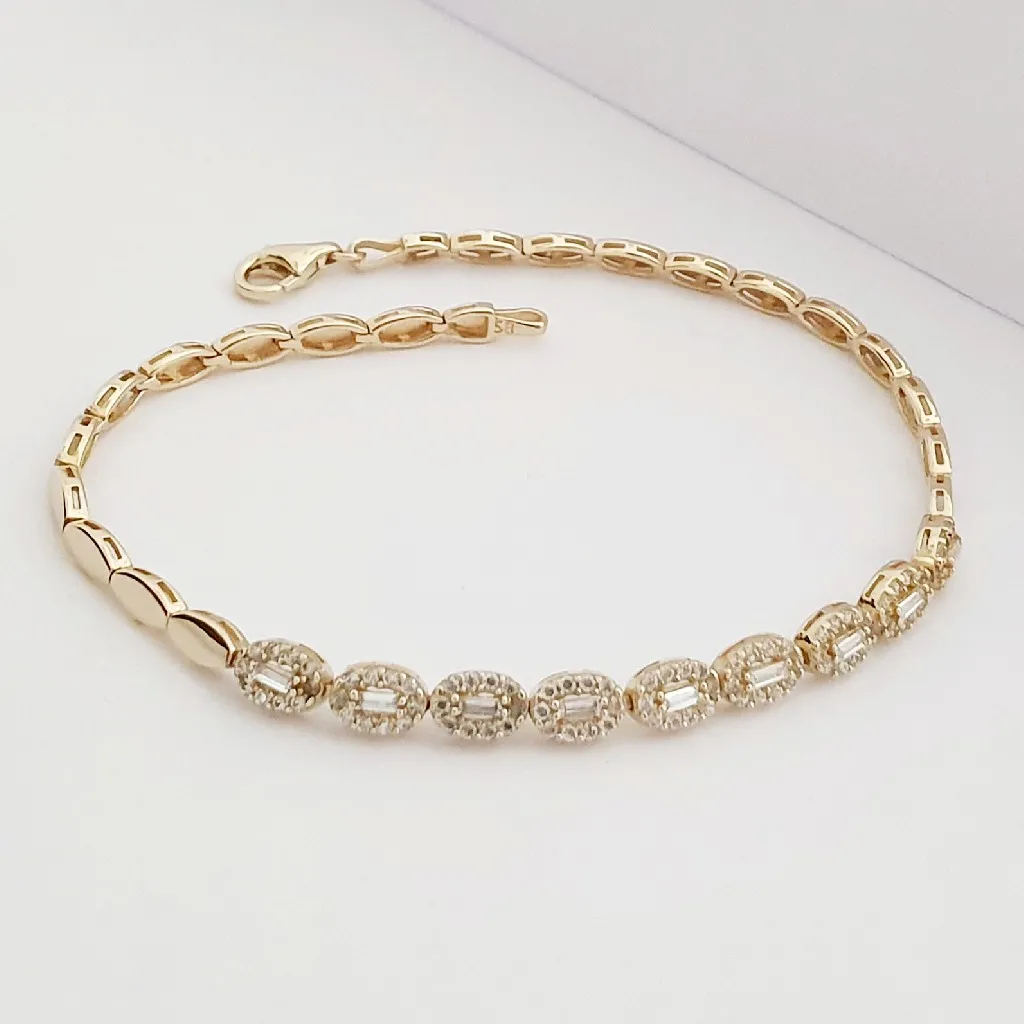 14 Ayar Altın Oval Baget Bileklik KN10031