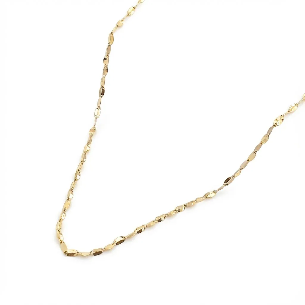 14 Ayar Altın Parlak Forse Zincir Kolye 55cm 496999-C0255