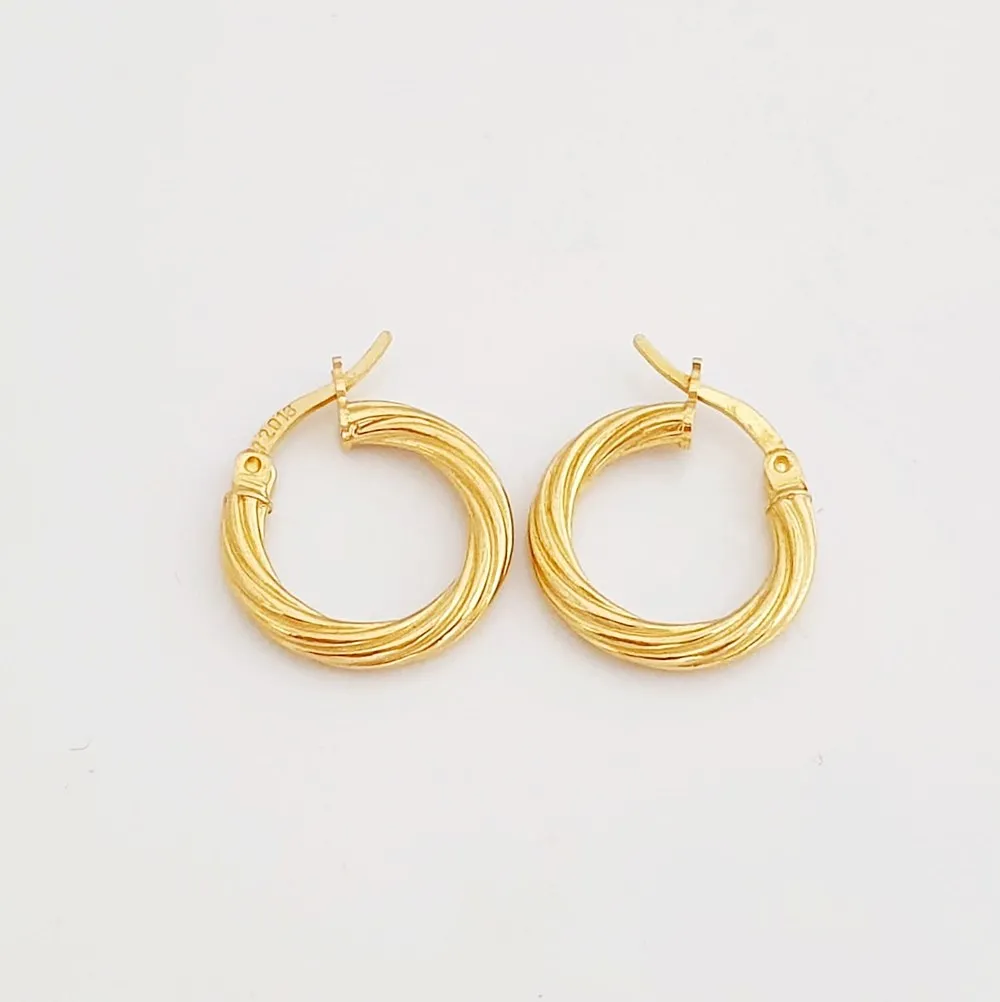 18mm Burgulu 22 Ayar Altın Halka Küpe KP09025