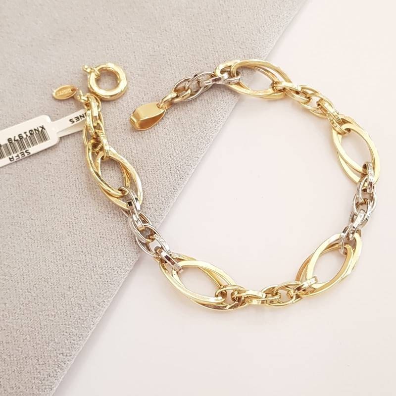 2 Renkli Hallow 14 Ayar Altın Bileklik