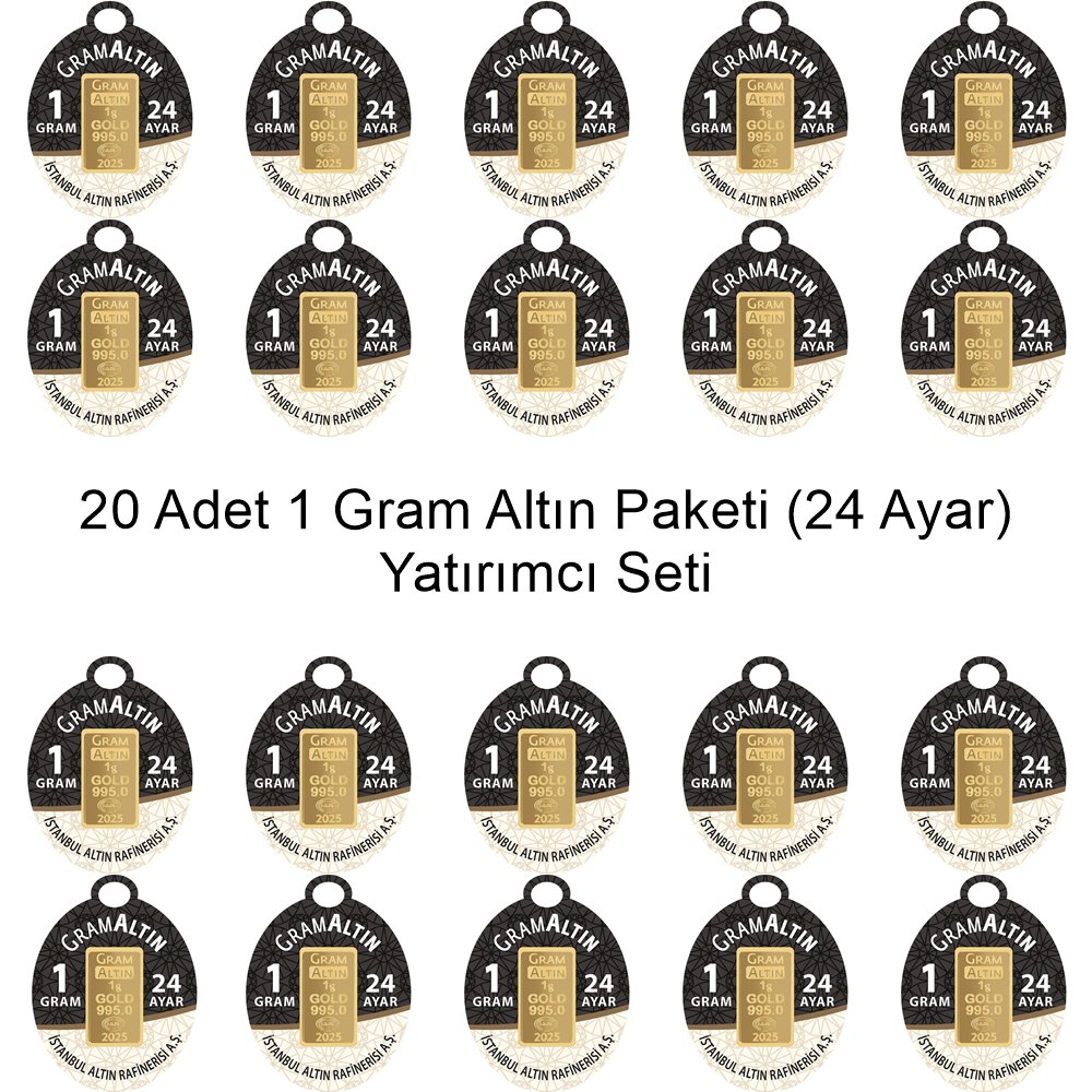 20 Adet 1 Gram Altın Paketi (24 Ayar) – Yatırımcı Seti