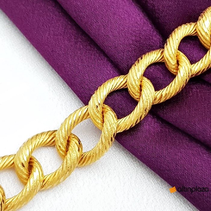 Burgulu 22 Ayar Uzay Yolu Altın Bileklik KN01764