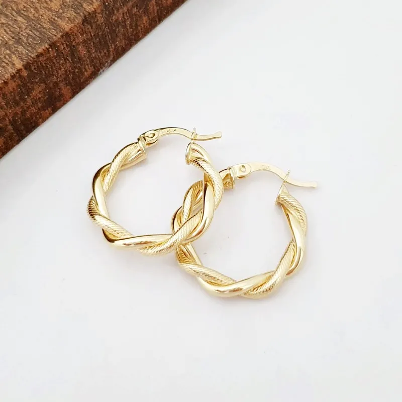23 mm Burgulu Halka Altın Küpe KP06673