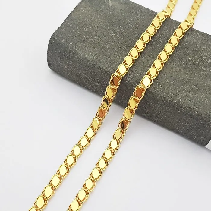45 Cm 4 Mm 8 Ayar Altın Pullu Zincir Kolye ZNP84045