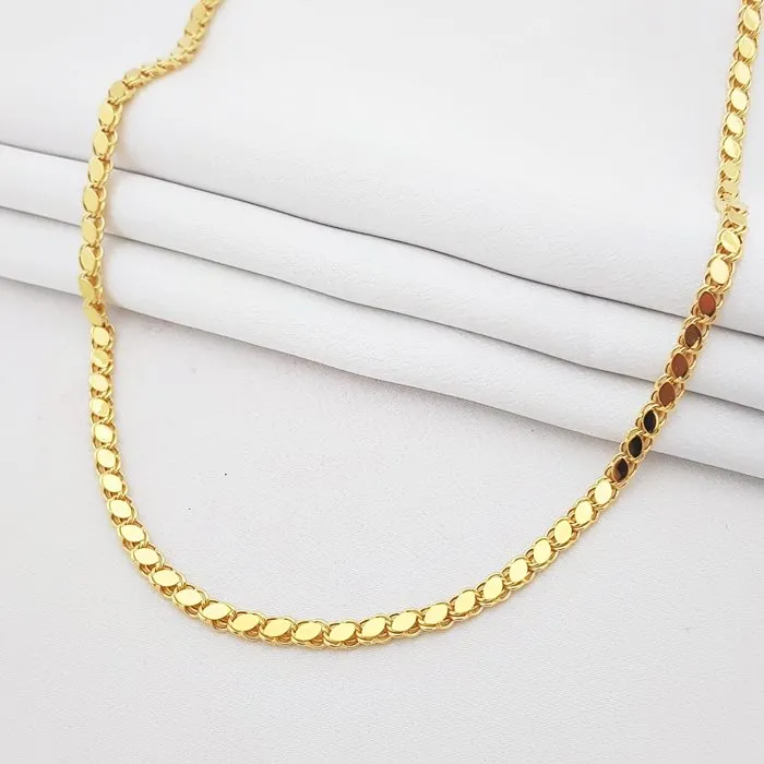 45 Cm 4 Mm 8 Ayar Altın Pullu Zincir Kolye ZNP84045