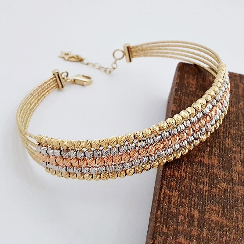 5 Sıralı Dorika Altın Kelepçe Bileklik FB00525