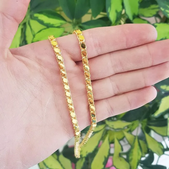55 Cm 5 Mm 8 Ayar Altın Pullu Zincir Kolye ZNP85055