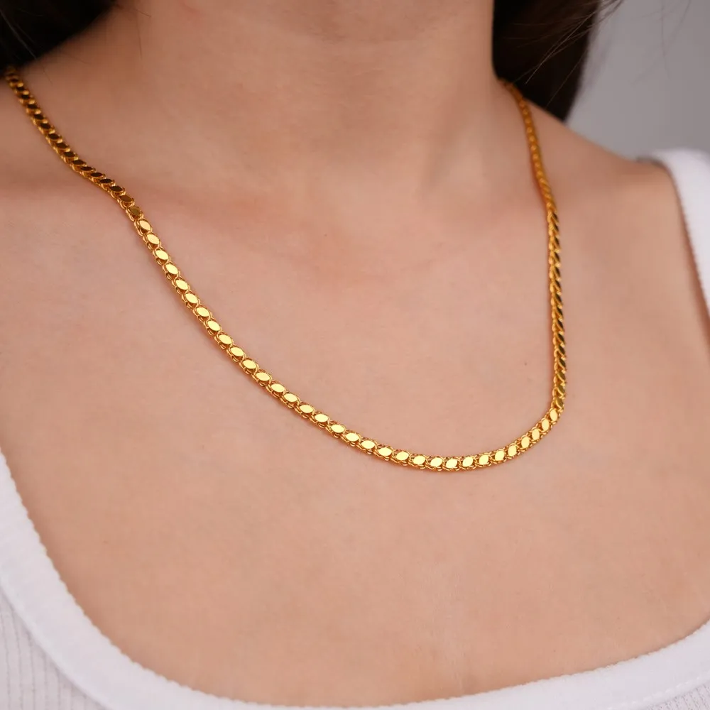60 Cm 4 Mm 8 Ayar Altın Pullu Zincir Kolye ZNP84060
