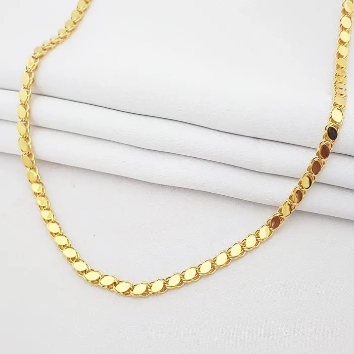 60 Cm 5 Mm 8 Ayar Altın Pullu Zincir Kolye ZNP85060