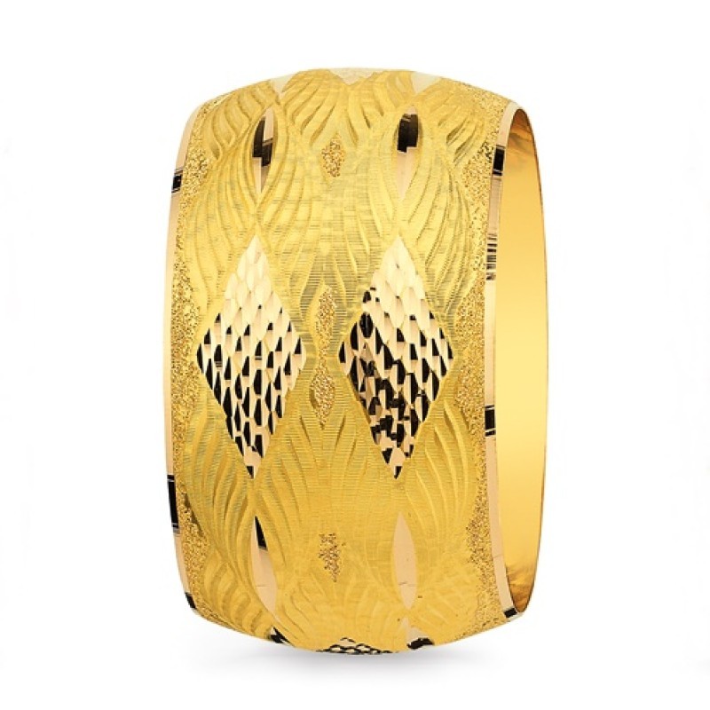 60 Gr 4cm Kalın Bilezik Apm306 Altın Plaza