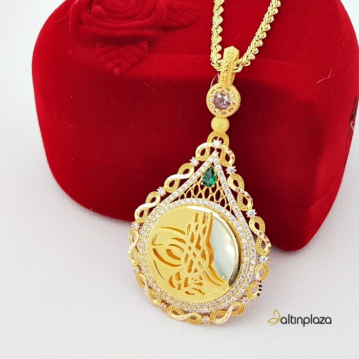 8 Ayar Sonsuzluk Ve Tuğralı Altın Kolye KL05750