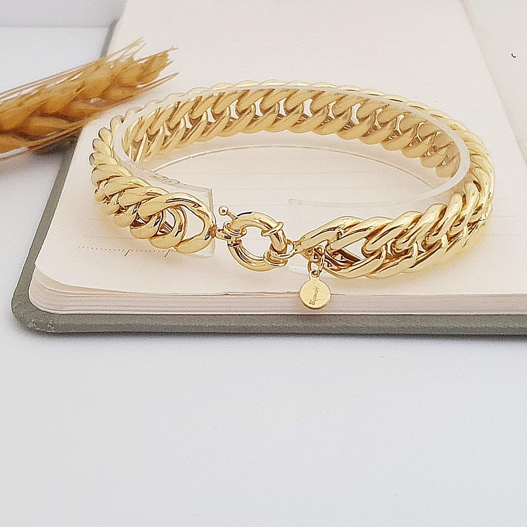 8 Ayar Altın 10mm Dallas Gurmet Zincir Bileklik KN10640