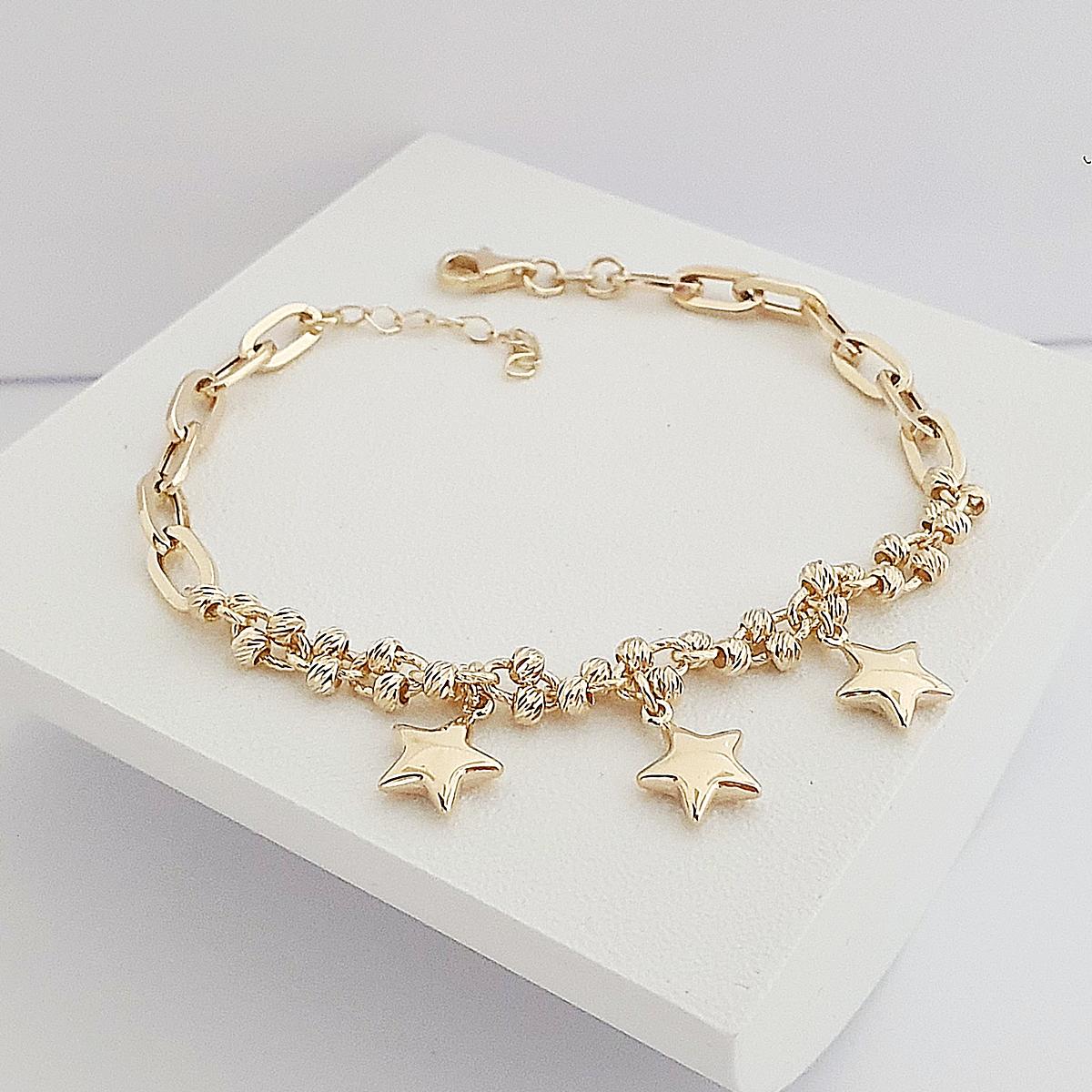 8 Ayar Altın Tria Star Charm Bileklik KN10602