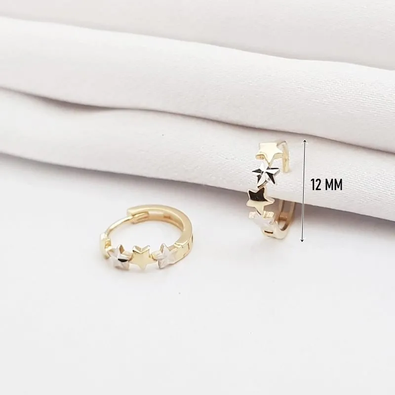 Altın Küçük Yıldızlı Halka Küpe KP04956