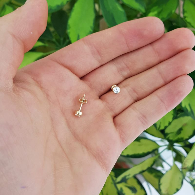 +Altın Tektaş Küçük Boy Küpe Modeli Altın Plaza