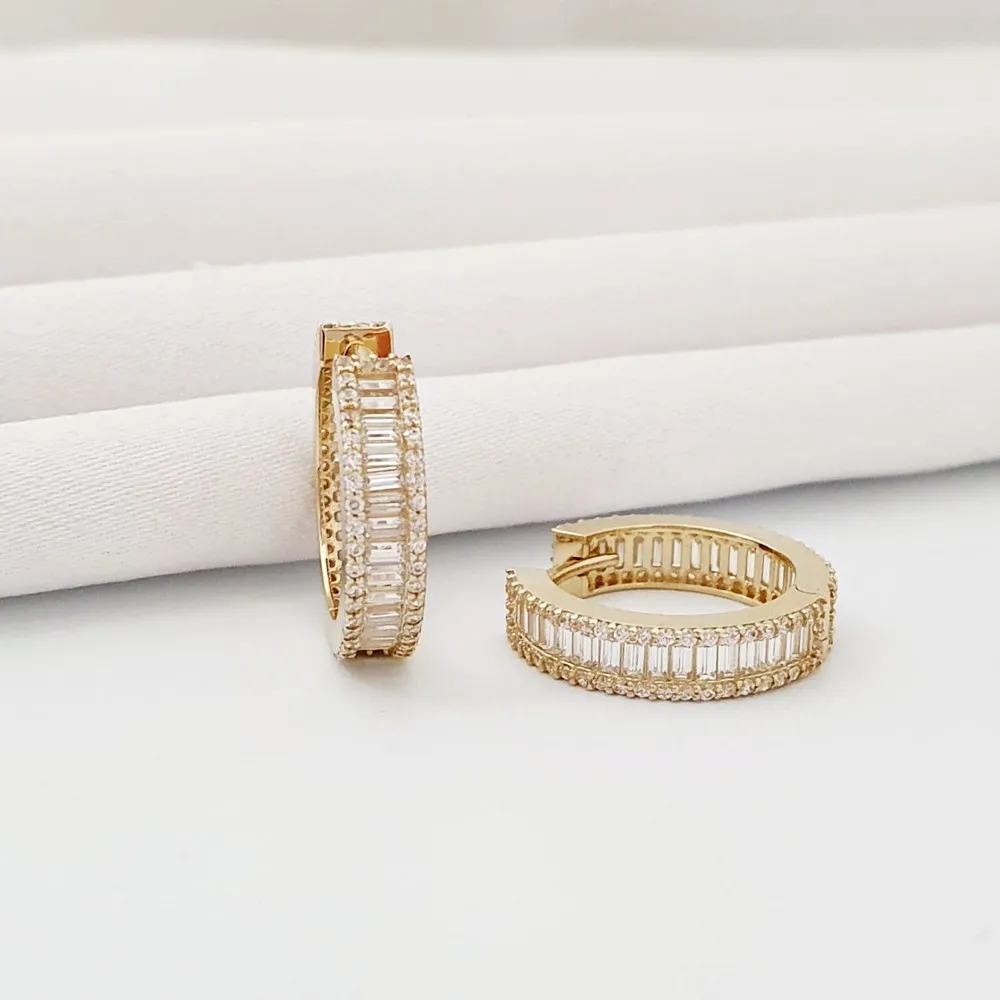 Baget 17mm Çap 14K Altın Halka Küpe KP07419