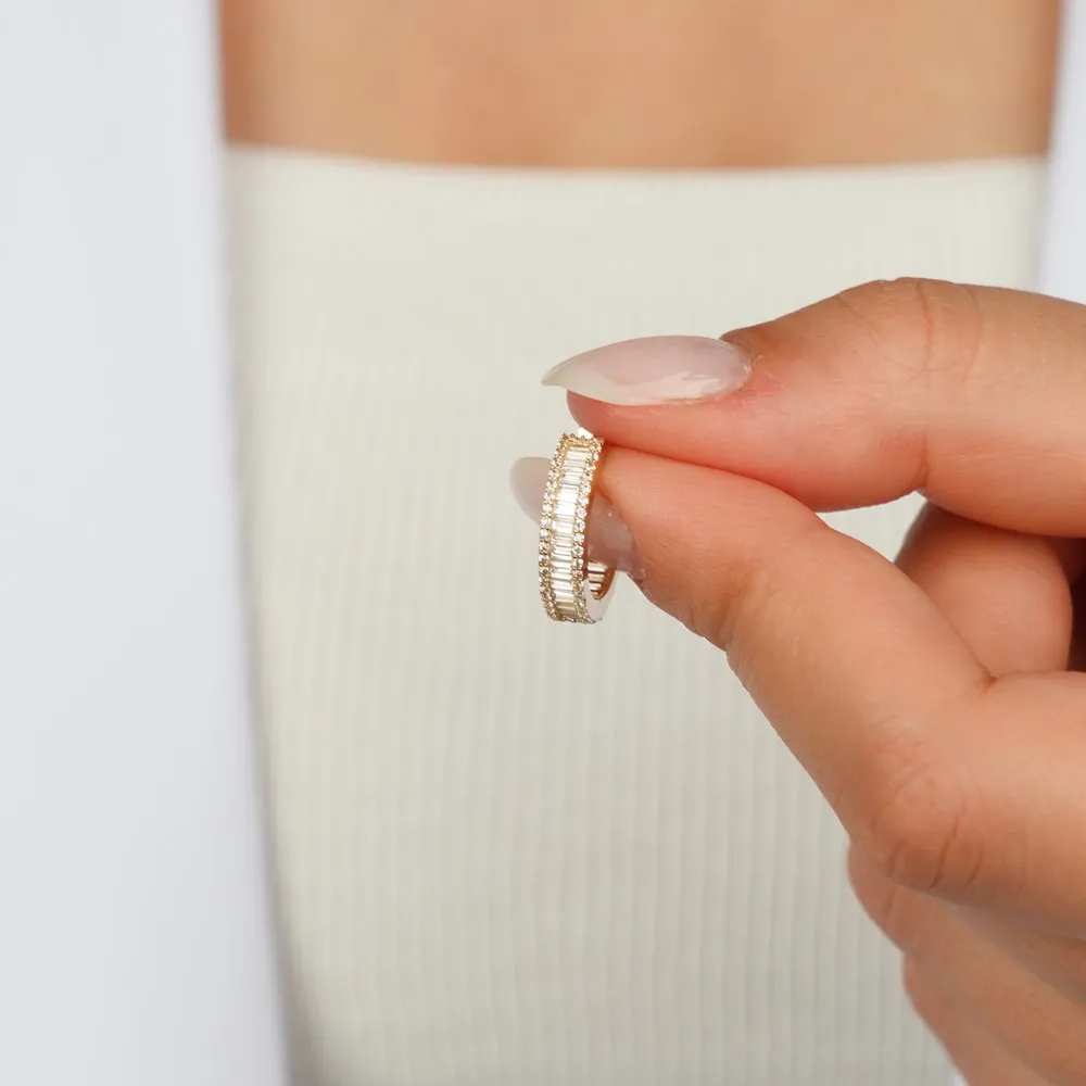 Baget 17mm Çap 14K Altın Halka Küpe KP07419