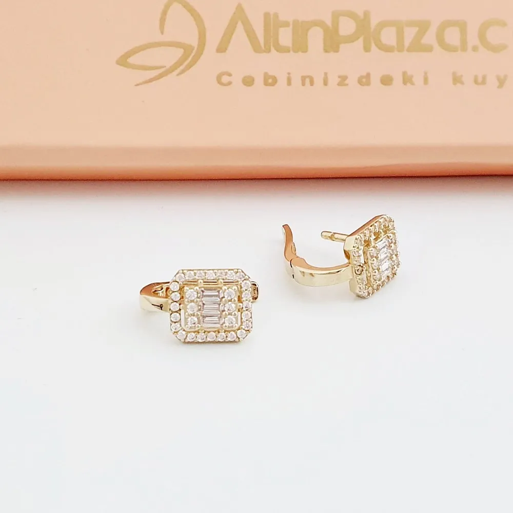 Baget 8 Ayar Altın Kadın Küpesi KP07752