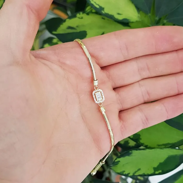 Balık Sırtı Kordonlu Baget Altın Bileklik KN02806