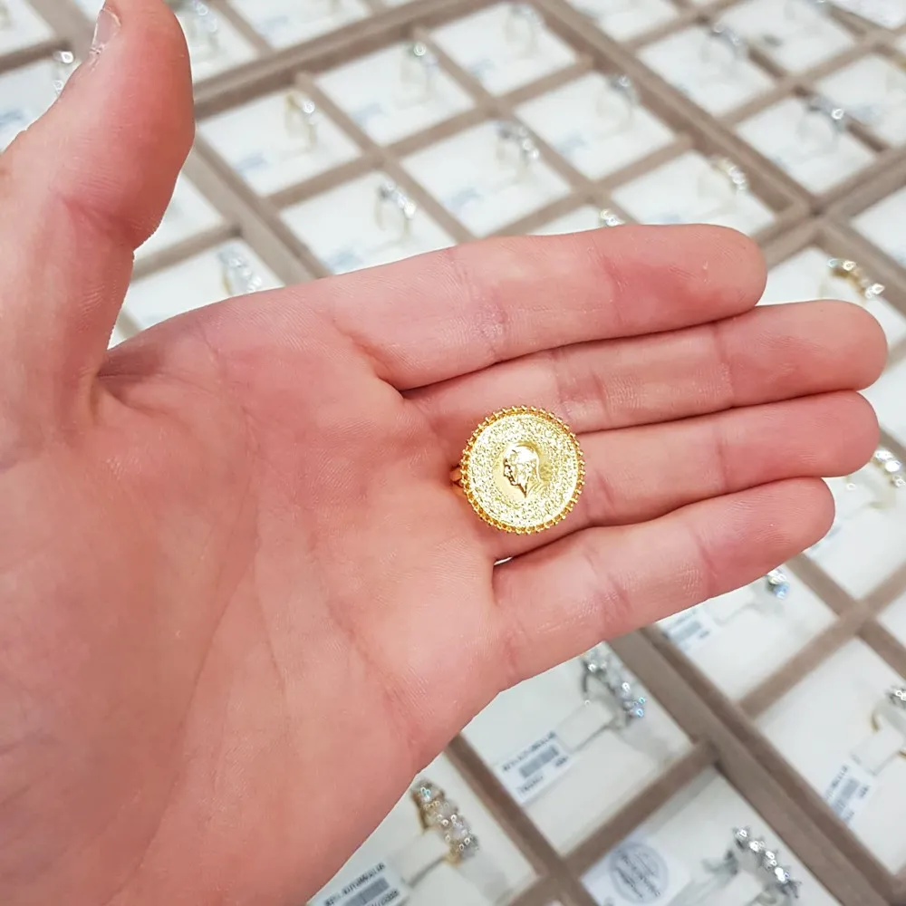 Çeyrek Altın Baskılı 8K Ayar Yüzük YZ02447