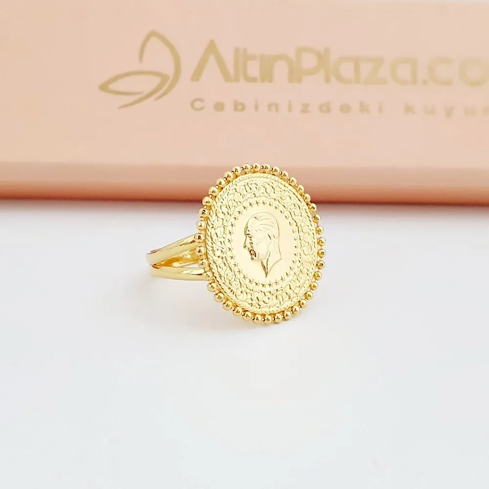 Çeyrek Altın Baskılı 8K Ayar Yüzük YZ02447