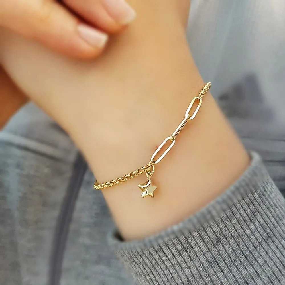 Doç Zincirli Altın Bileklik KN03674
