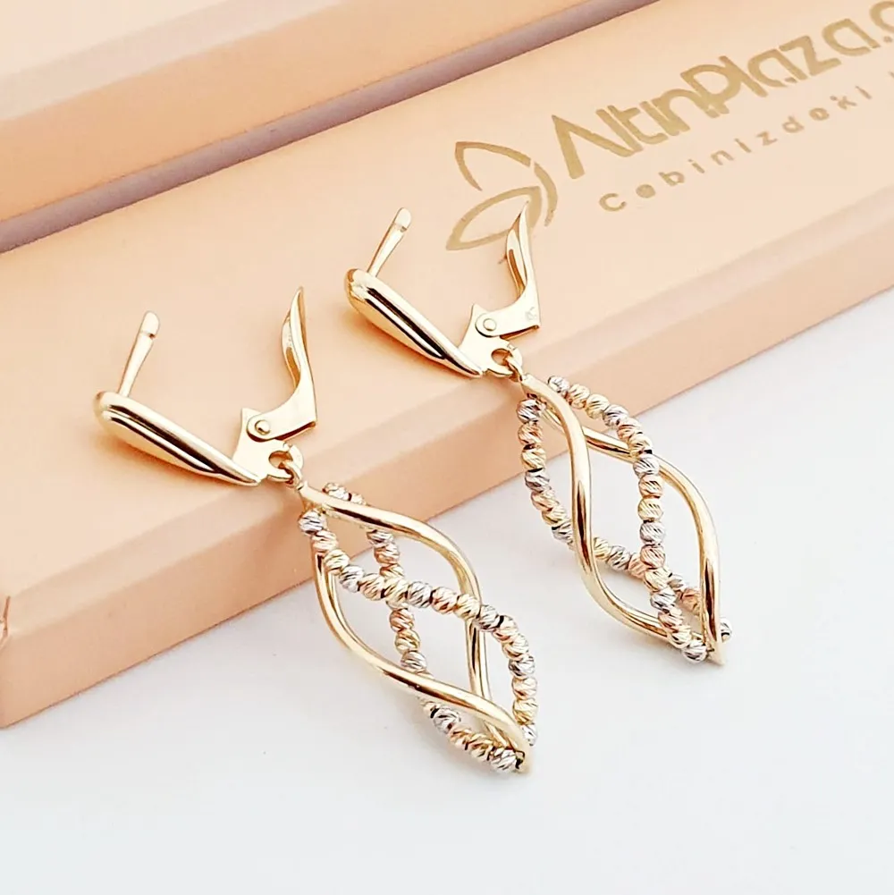 Dorikalı 4 Kol Sallantılı Altın Küpe KP04961