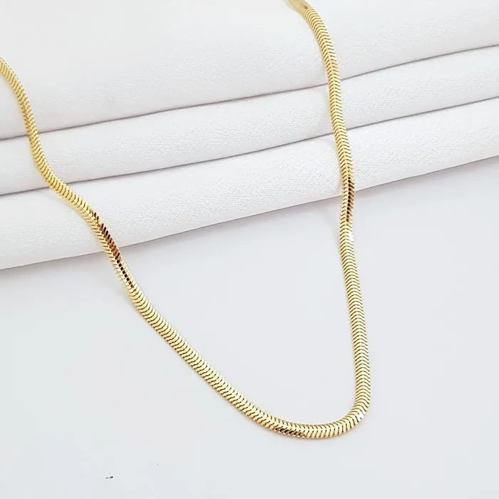 55 Cm 2.5 Mm Balık Sırtı 14K Altın İtalyan Ezmesi Kolye ZN02892