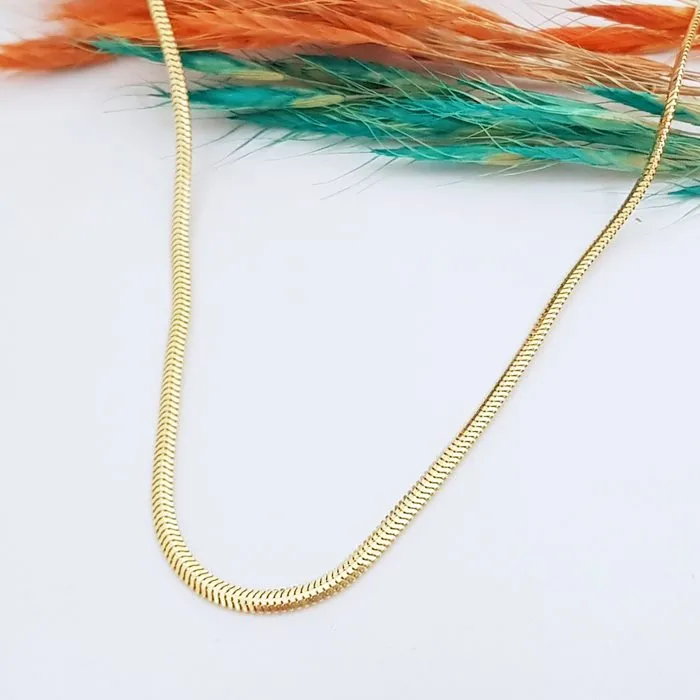55 Cm 2.5 Mm Balık Sırtı 14K Altın İtalyan Ezmesi Kolye ZN02892