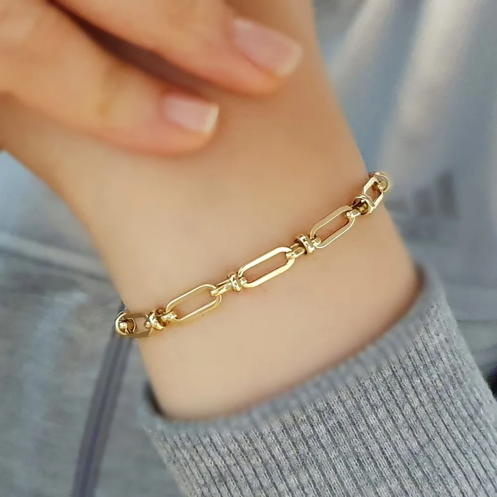 Gemici Kilit Ataç Altın Bileklik KN03383
