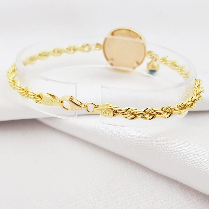 Halat Zincirli 22 Ayar Çeyrek Altınlı Bileklik KN02516