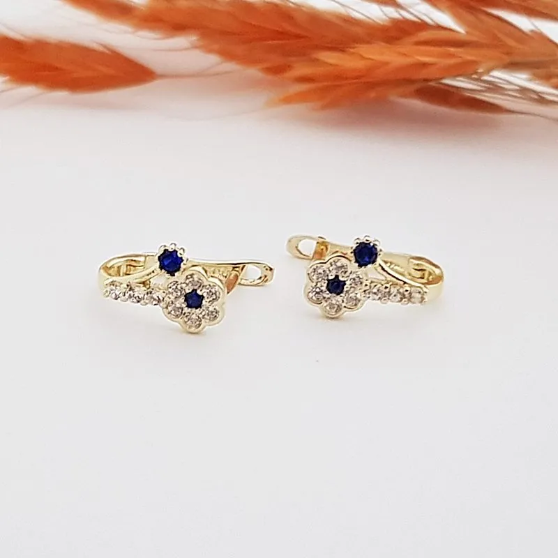 Lacivert Taşlı Altın Bebek Küpesi KP05932