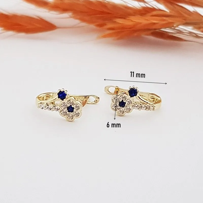 Lacivert Taşlı Altın Bebek Küpesi KP05932