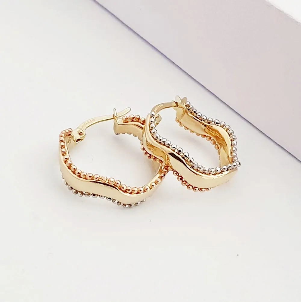 Minik Toplu Es Model Altın Halka Küpe KP04971