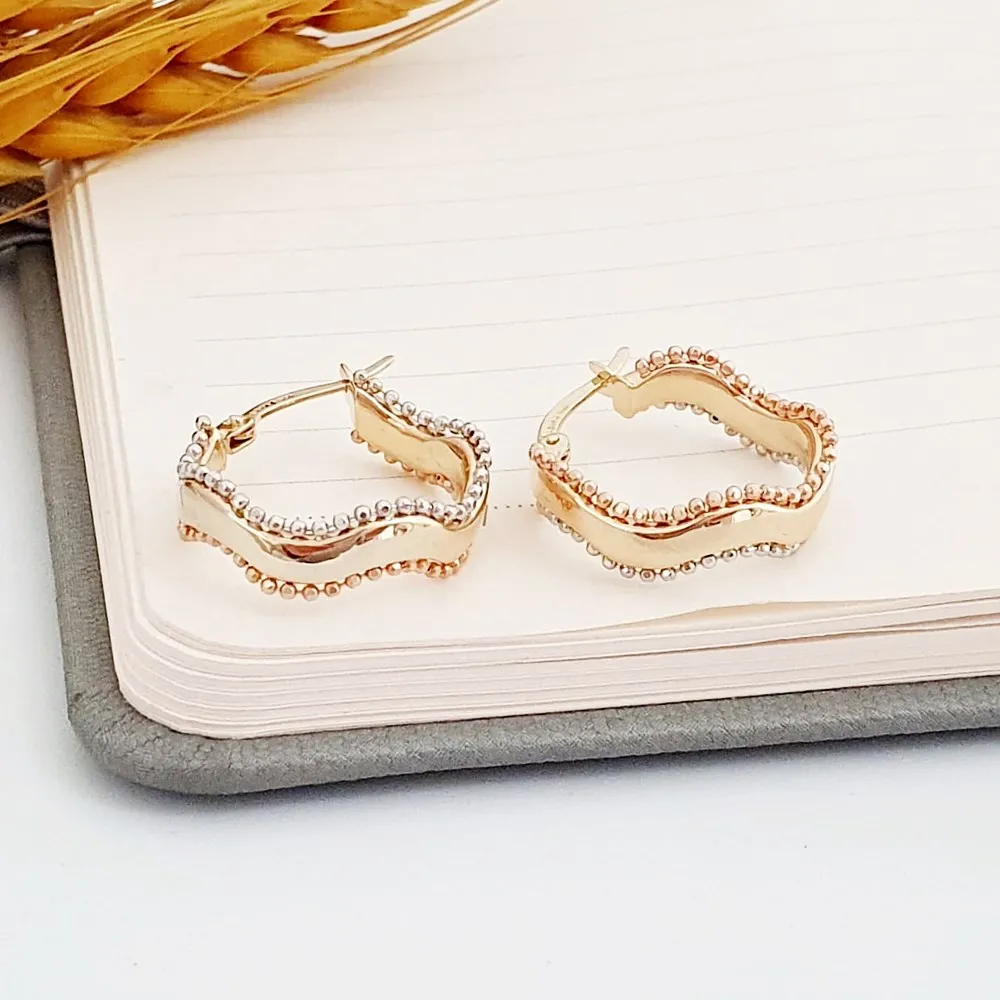 Minik Toplu Es Model Altın Halka Küpe KP04971