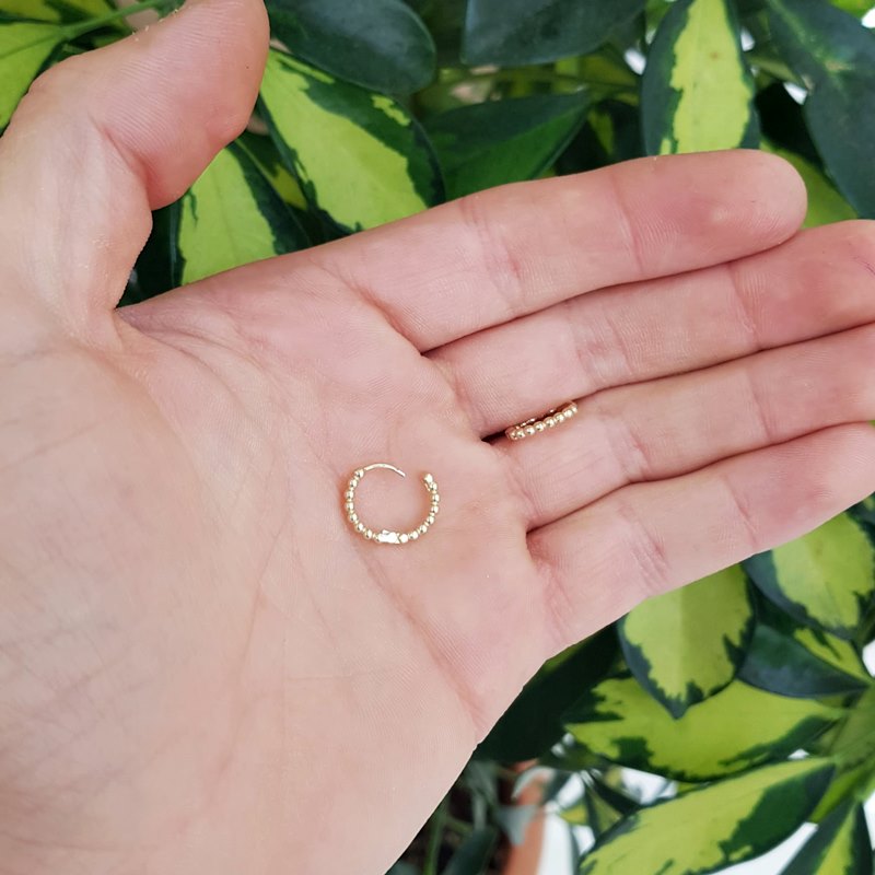 Minik Toplu Küçük Boy Altın Halka Küpe KP04983