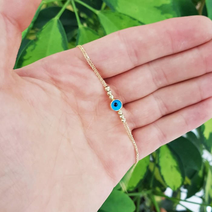 Nazar Boncuklu Dorikalı Altın Bileklik KN02976