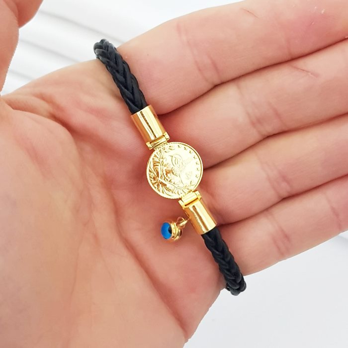 Reşat Çeyrekli Altın Bileklik Kalın Örgü Kordonlu FB01360