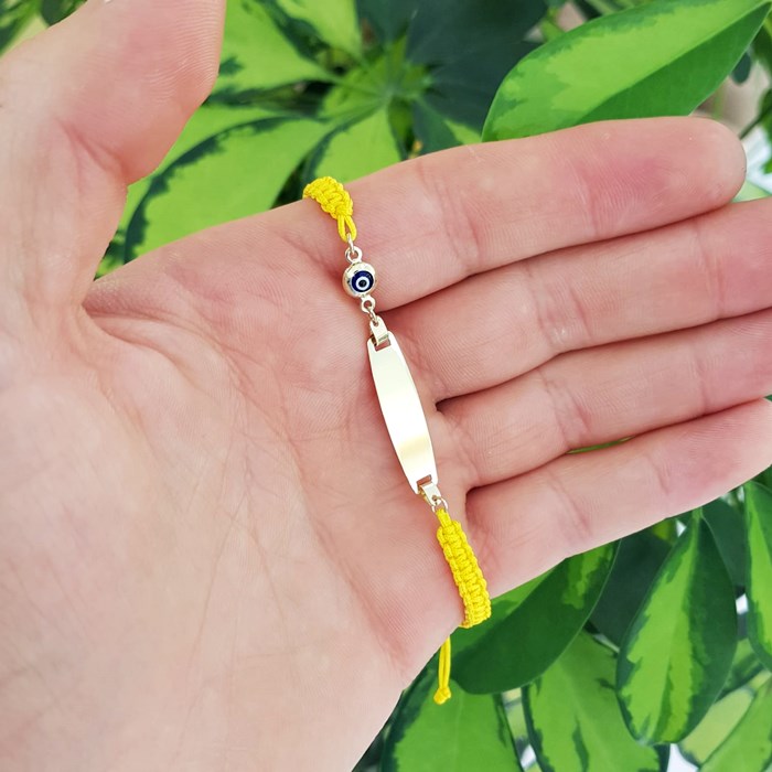 Sarı Örgü İpli Kız Ve Erkek Bebek Künyesi Altın Plaza