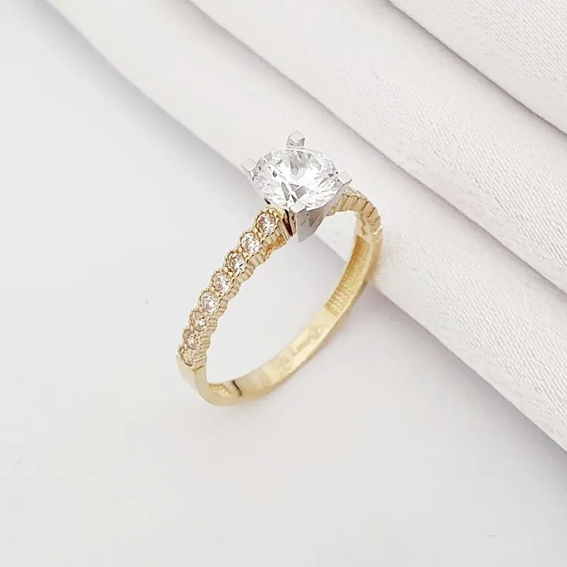 Sarı Ve Beyaz Altın Tektaş Yüzük TK03344